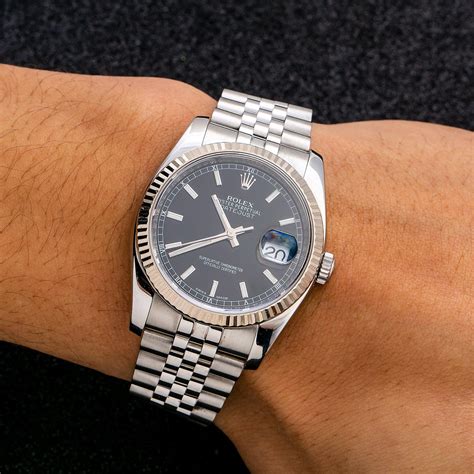 rolex datejust black dial price|rolex datejust 36mm black.